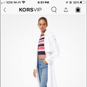 Michael Kors draped white trench coat